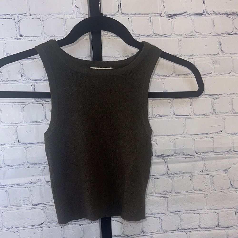 🤎 L.A. Hearts Ribbed Knit Cropped Tank – Size XS